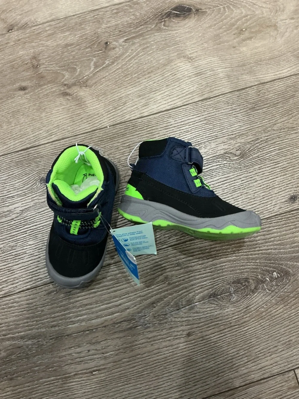 Stride Rite Nebraska Toddler Navy/Neon Green Waterproof Boot Sneakers